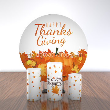 002 Festival Thanksgiving Leaf Pumpkin Round Stand Hintergrund